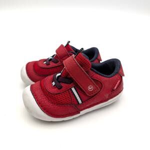 Stride Rite Apollo Hook & Loop Sneaker Shoes Round Toe Kids' Red Size US5M EU21